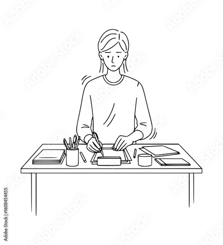 Person with OCD Arranging Desk Items