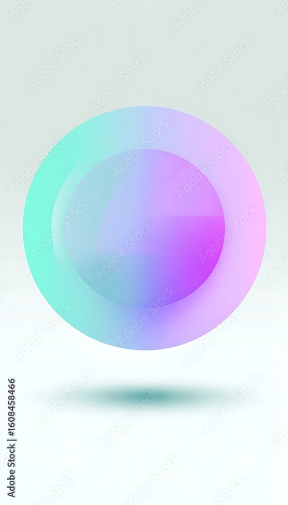 Obraz premium Abstract iridescent circle with soft shadow