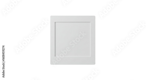 White shaker style cabinet door front for kitchen or furniture isolated PNG with Transparent Background