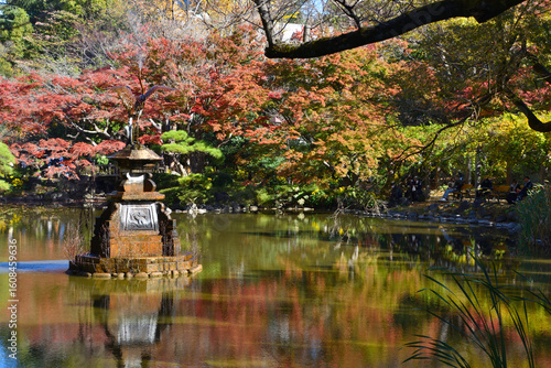 日比谷公園の雲形池の紅葉