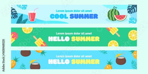 Summer banner illustration