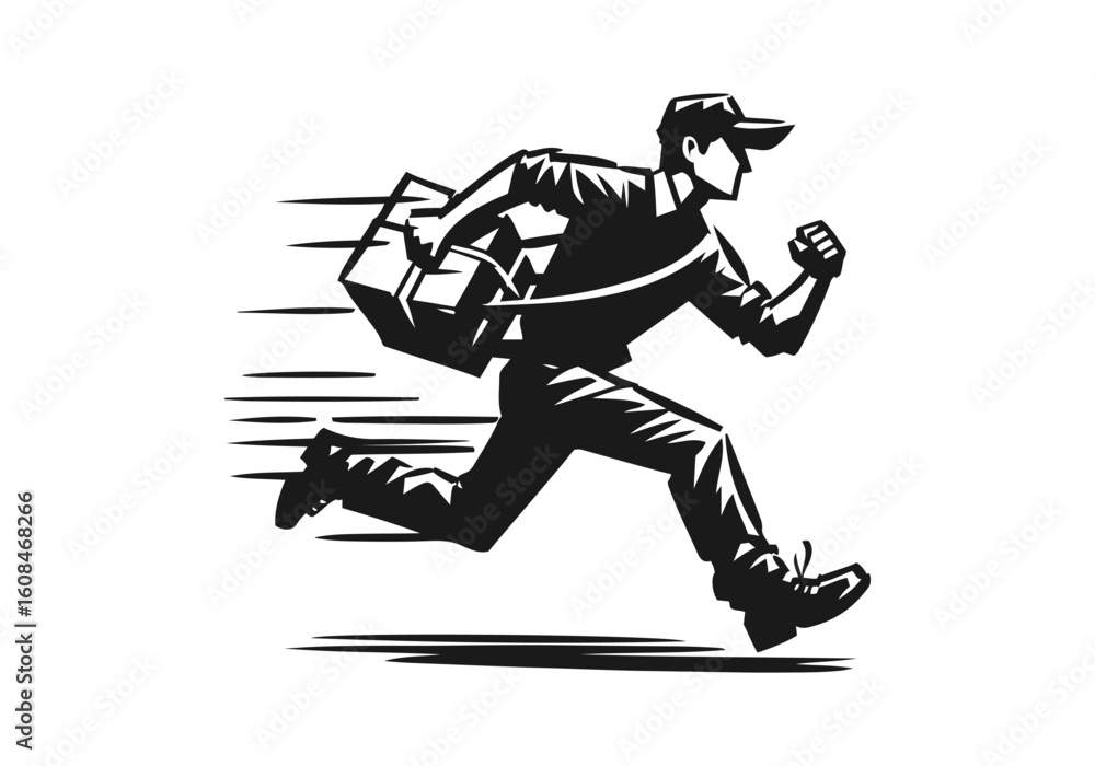 Obraz premium Delivery service hand drawn doodle vector illustration