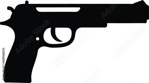 Gun Silhouette Vector Art Illustration