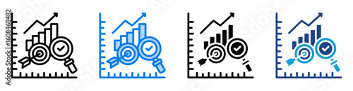 Kpi icon set multiple style collection