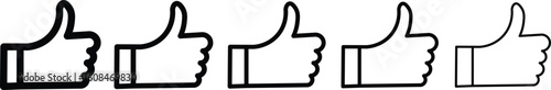 Thumbs Up icon thin flat outline style