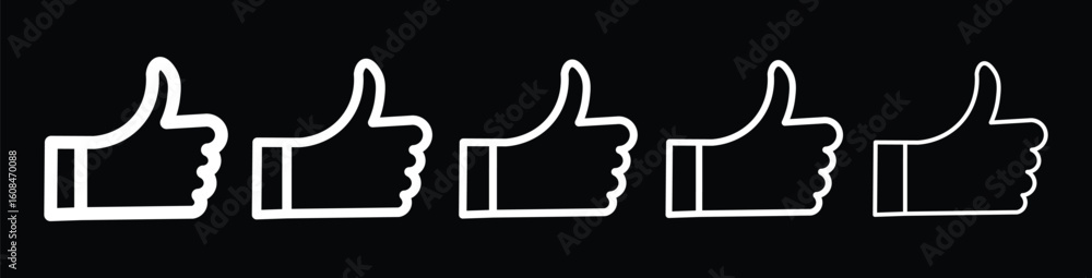 Obraz premium Thumbs Up icon thin flat outline style