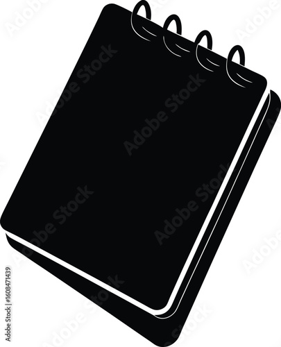 Notepad Silhouette Vector Art Illustration