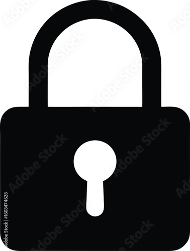 Padlock Silhouette Vector Art Illustration