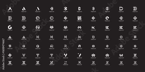 set of initial letter a-z logo vector design
