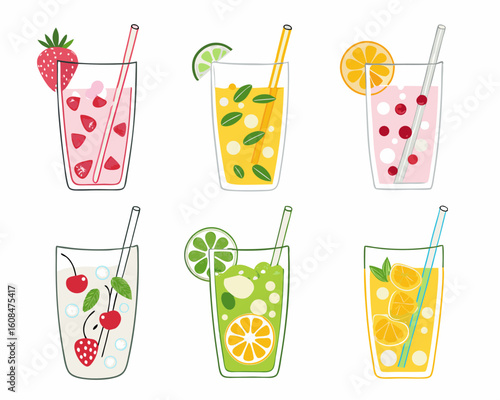 set of cocktails