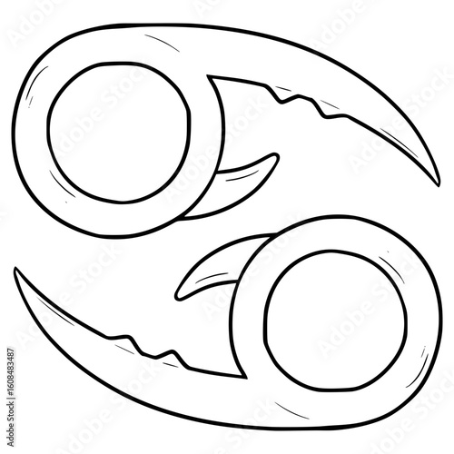 cancer zodiac icon illustration hand drawn outline vector