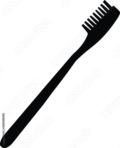 Toothbrush Silhouette Vector Art Illustration