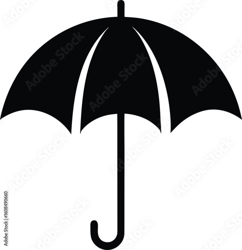 Umbrella Silhouette Vector Art Illustration