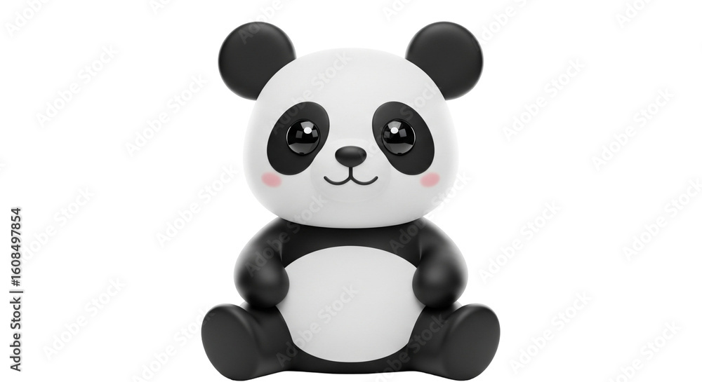 Naklejka premium 3D panda character – background transparent
