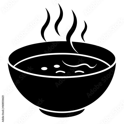 Hot and Sour Soup silhouette vector illustration