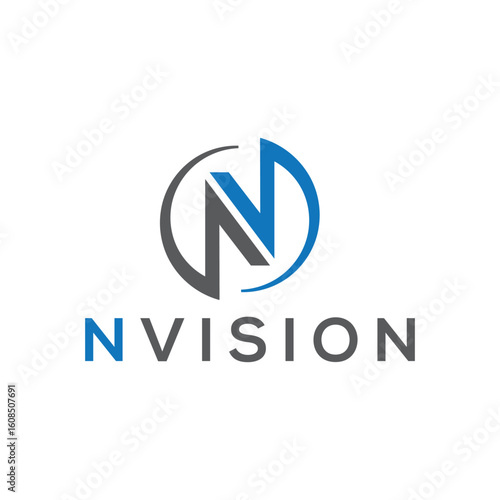 The **NVision logo** features a sleek and futuristic design with bold typography and visionary elements, symbolizing innovation, clarity, and forward-thinking solutions for modern brands.
