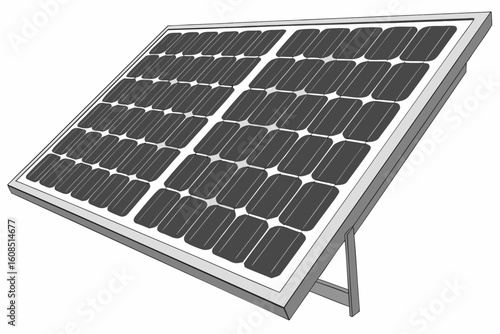 A single solar panel mounted on a metal frame for generating electricity