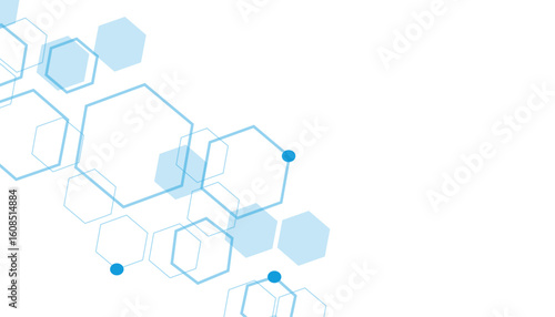 Abstract blue hexagon shape for frame illustration design