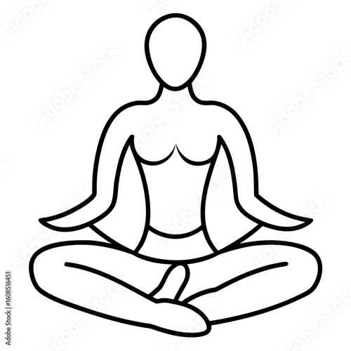 Stylized outline of a person meditating in a lotus pose