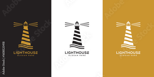 lighthouse logo design vector template
