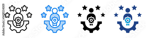 Expertise icon set multiple style collection
