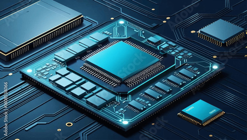 Artificial Intelligence innovation and computer electronics concept