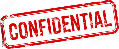 Confidential red ink rubber stamp sign symbol grunge effect vector illustration