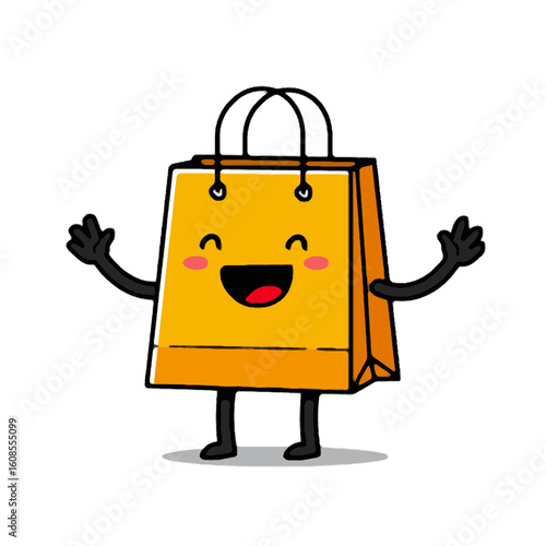 cartoon illustration of a shopping bag