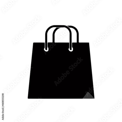 Vector illustration of black shopping bag