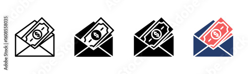 Salary icon sheet multiple style collection