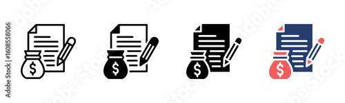 Budget icon sheet multiple style collection