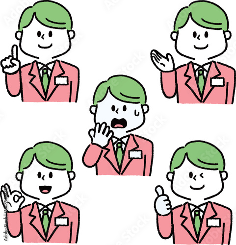 スーツの男性アイコン（セット）