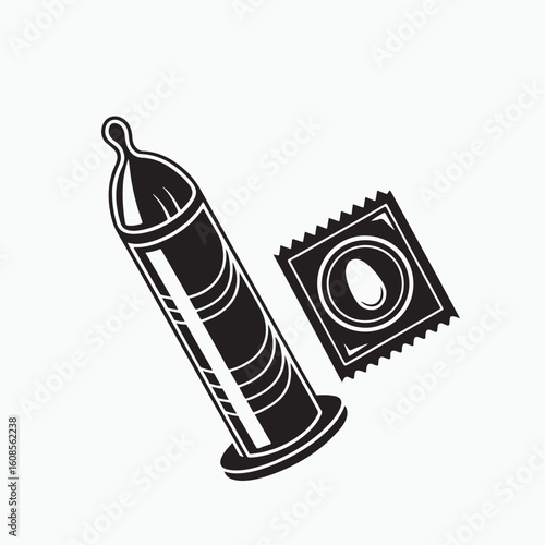 Black Silhouette Of A Safety Condom 