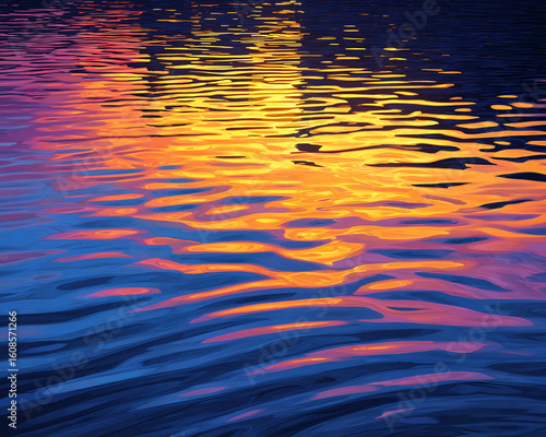 still water ripple sunset hues reflection