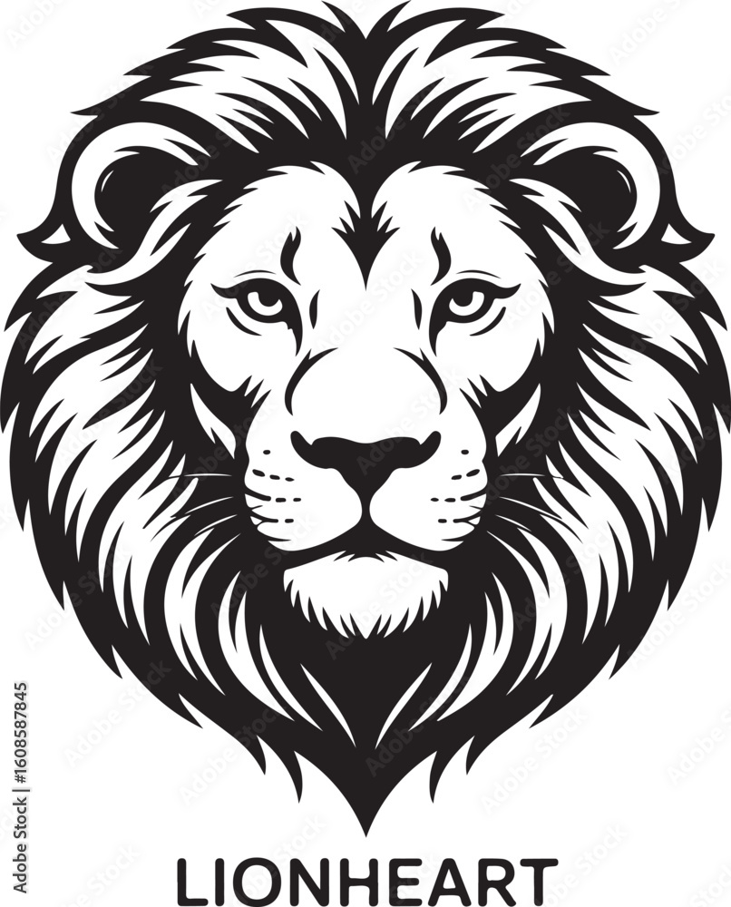 Fototapeta premium Powerful lion head vector illustration for wild animal and mascot designs
