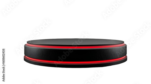 Black platform with red neon lights minimalist design
