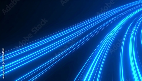 Abstract glowing blue lines