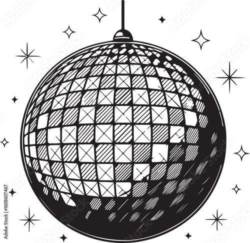 vector illustration of disco ball