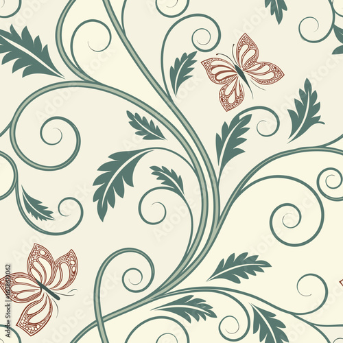 different vintage seamless pattern with curls .svg
