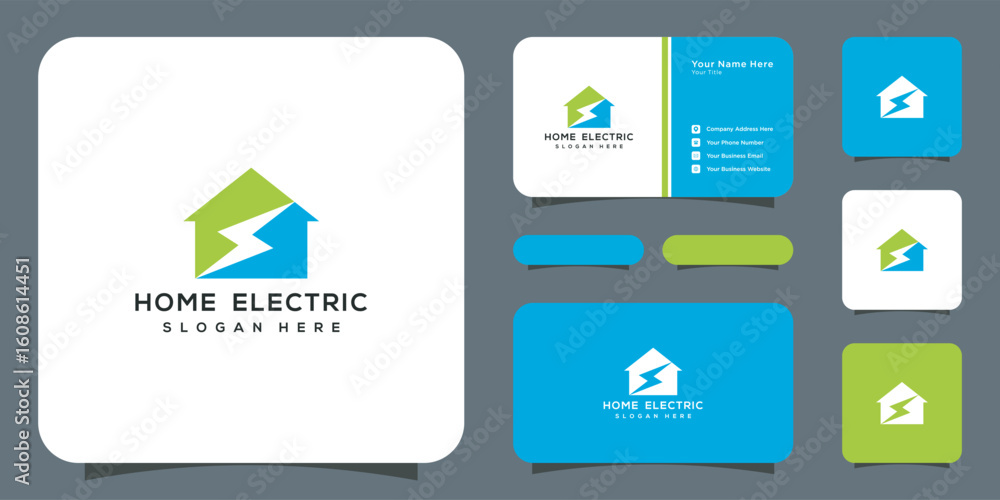 Fototapeta premium home electric logo design template