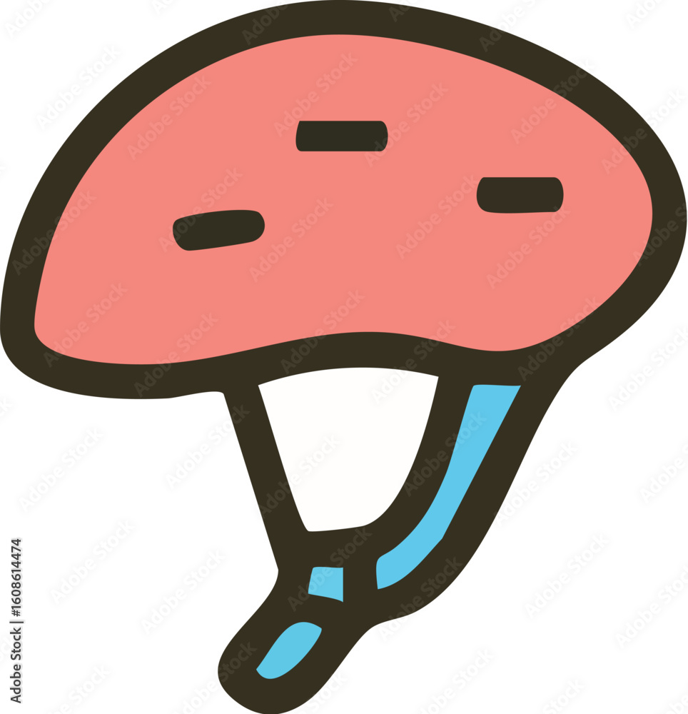 Obraz premium Cartoon Bicycle Helmet Illustration.