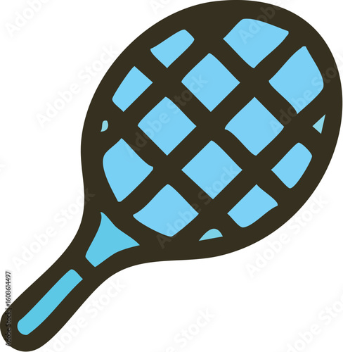 Cartoon Illustration of a Tennis Racket.