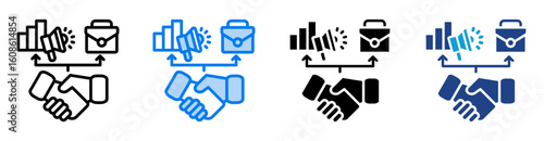 Partnership icon set multiple style collection