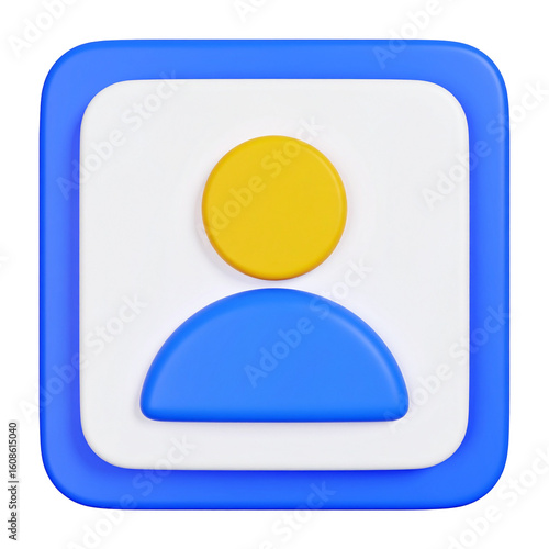 Free Download Stylized person icon in blue and yellow on transparent background - GFXLoad
