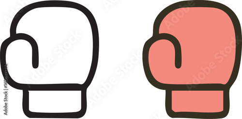Simple boxing glove vector icon set illustration.