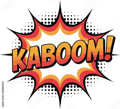 A dynamic illustration of a KABOOM! Transparent png vector