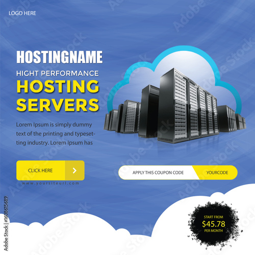  Hosting Providing Services Square Social Media editable poster design...eps