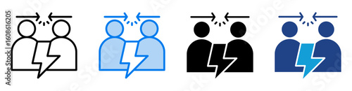 Conflict Of Interest icon set multiple style collection