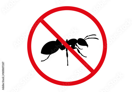 prohibited ant sign icon illustration