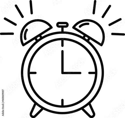 Vector art of an alarm clock 